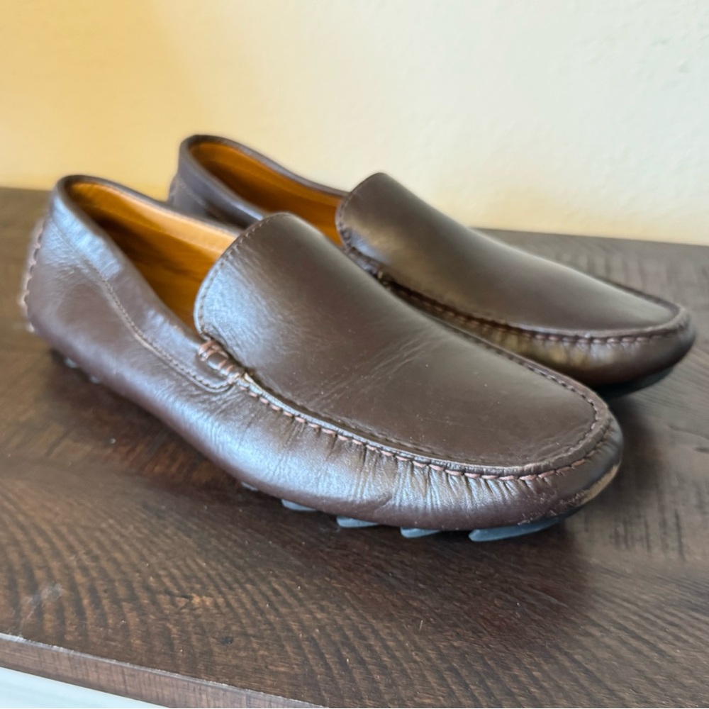 Mercanti Fiorentini Brown Leather Driving Loafers Mens Size 9 Brazil Slip‎ On